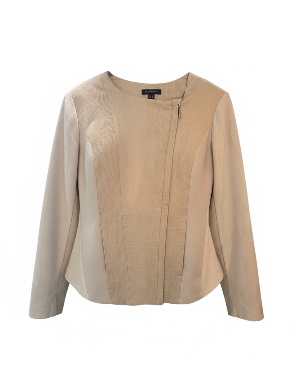 H by Halston Neutral Beige Zip-Front Blazer. Ladies size 10 great quality